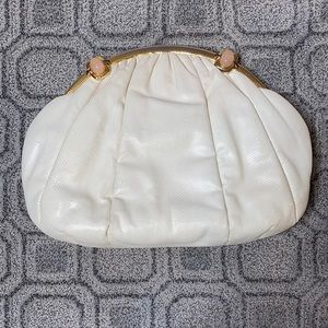 Judith Leiber clutch, off white